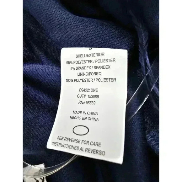 Xtraordinary Junior's Size 5 Midnight Blue Bodycon Dress with Feather Trim NWT - Picture 8 of 10